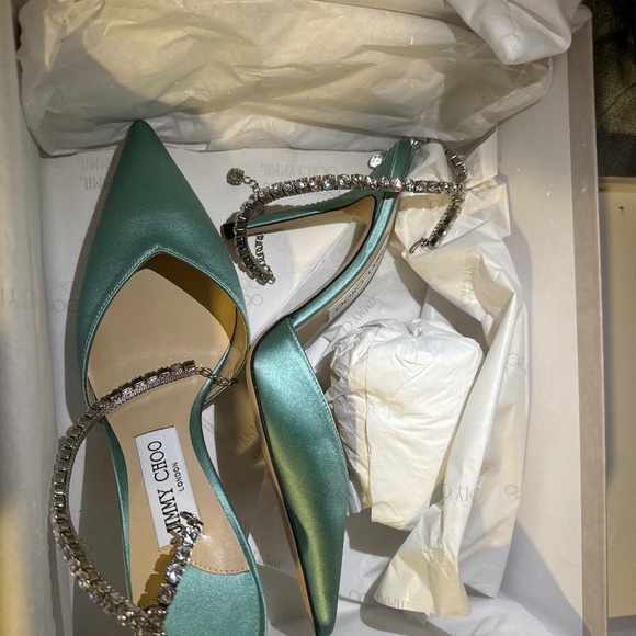 Jimmy choo saeda green pumps
